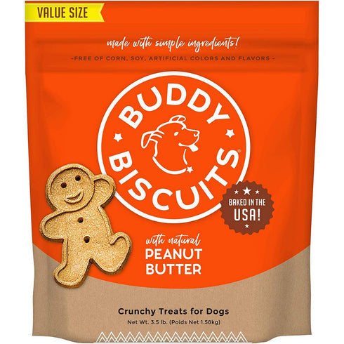 Buddy Biscuits Healthy Whole Grain Teeny Peanut Butter Oven Baked Dog Treats 3.5lb - Poudre Pet and Feed Supply